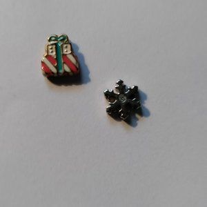 Origami Owl Christmas Present & Snowflake Charms